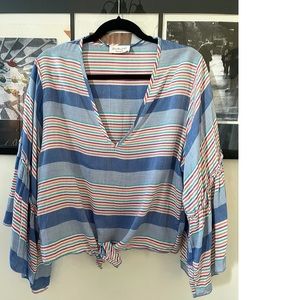 NWOT LAVENDER FIELD STRIPED BLOUSE